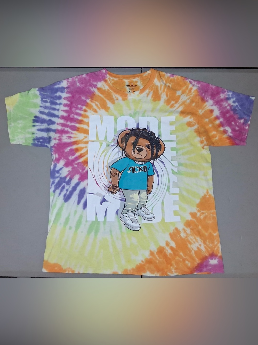 🔥 Travis Scott "Sicko Mode" Bear Tie-Dye Tee